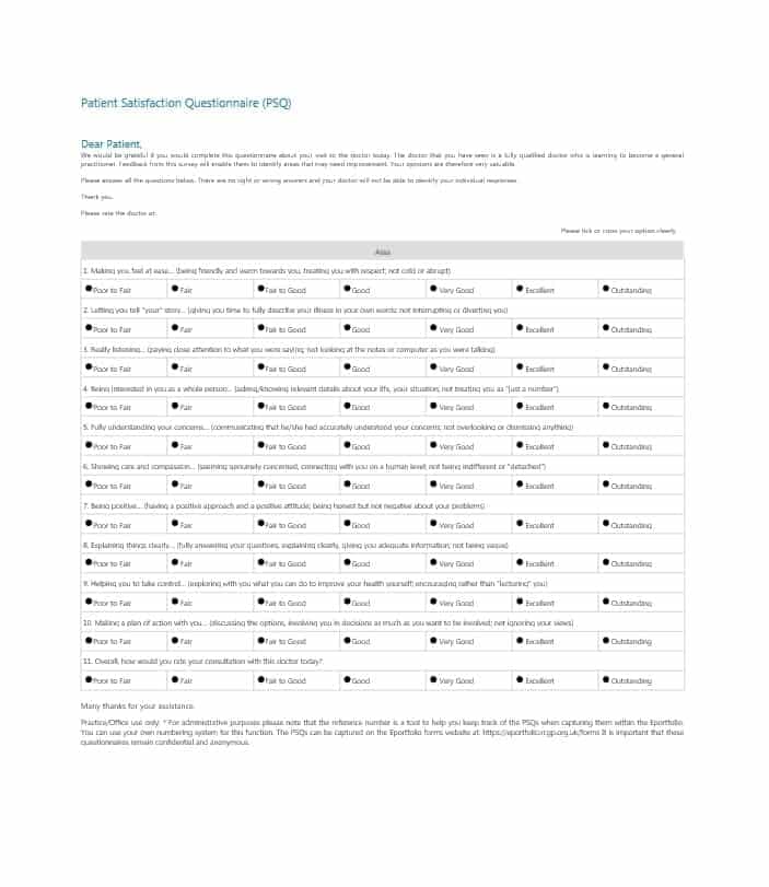 Patient Satisfaction Survey Template 02